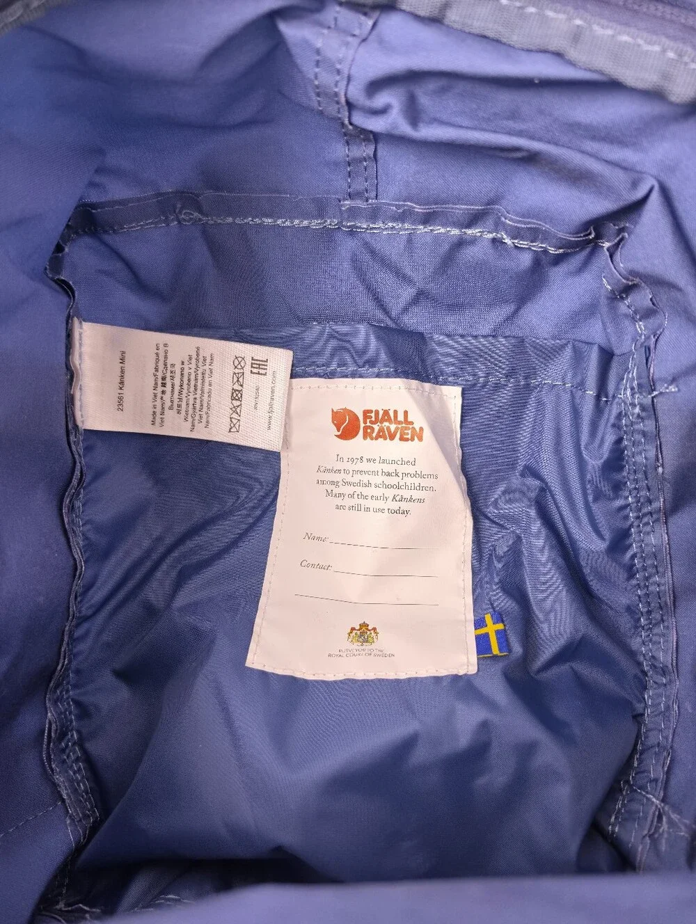 FJALL RAVEN KANKEN Mini Backpack Bag Daypack Color Blue Ridge